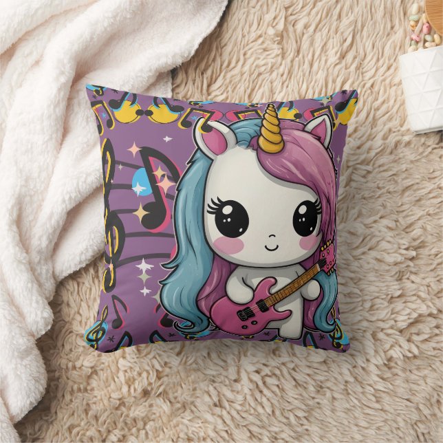 Unicorn Musician Print Cushion (Blanket)