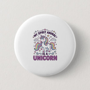 Unicorn My Spirit Animal Is a Unicorn Bold Typogra 6 Cm Round Badge