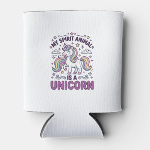 Unicorn My Spirit Animal Is a Unicorn Bold Typogra Can Cooler