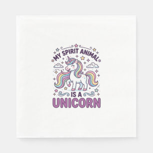 Unicorn My Spirit Animal Is a Unicorn Bold Typogra Napkin