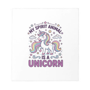 Unicorn My Spirit Animal Is a Unicorn Bold Typogra Notepad