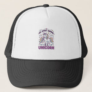 Unicorn My Spirit Animal Is a Unicorn Bold Typogra Trucker Hat