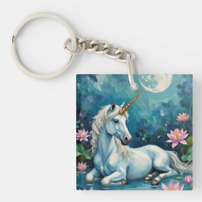 Unicorn Mystic Garden Key Ring (Front)
