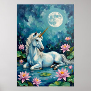 Unicorn Mystic Garden Poster