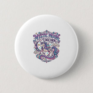 Unicorn Mystic Moon Unicorn Colourful 6 Cm Round Badge