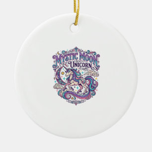 Unicorn Mystic Moon Unicorn Colourful Ceramic Tree Decoration