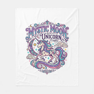 Unicorn Mystic Moon Unicorn Colourful Fleece Blanket