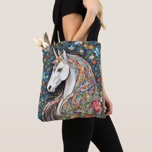 Unicorn Mythical Creature Animal Floral Tote Bag
