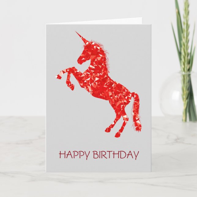 Unicorn Mythical fantasy birthday Card (Front)