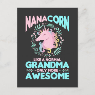 Unicorn Mythical Nana Horse Grandma Mothers Day Postcard