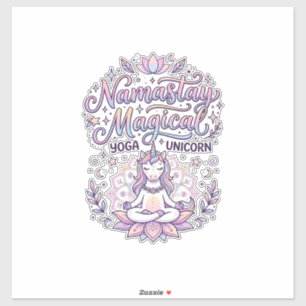 Unicorn Namastay Magical Adorable Typography Desig