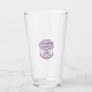 Unicorn Namastay Magical Adorable Typography Desig Glass