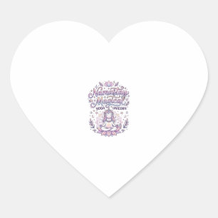 Unicorn Namastay Magical Adorable Typography Desig Heart Sticker