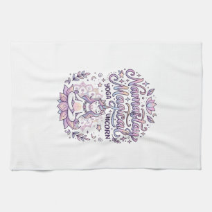 Unicorn Namastay Magical Adorable Typography Desig Tea Towel