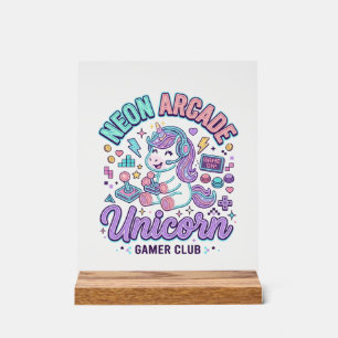 Unicorn Neon Arcade Unicorn Retro Style Product Gr Acrylic Sign