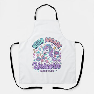 Unicorn Neon Arcade Unicorn Retro Style Product Gr Apron