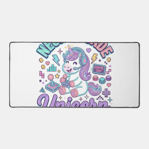 Unicorn Neon Arcade Unicorn Retro Style Product Gr Desk Mat