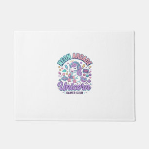 Unicorn Neon Arcade Unicorn Retro Style Product Gr Doormat