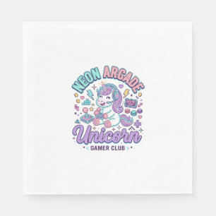 Unicorn Neon Arcade Unicorn Retro Style Product Gr Napkin