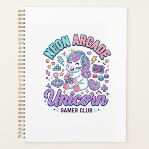 Unicorn Neon Arcade Unicorn Retro Style Product Gr Planner