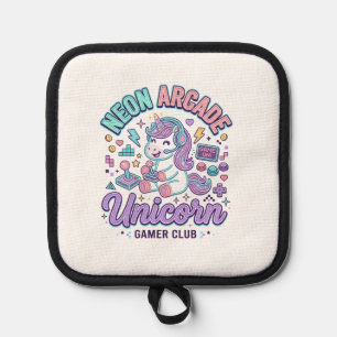 Unicorn Neon Arcade Unicorn Retro Style Product Gr Pot Holder
