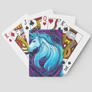 Unicorn neon  playing cards