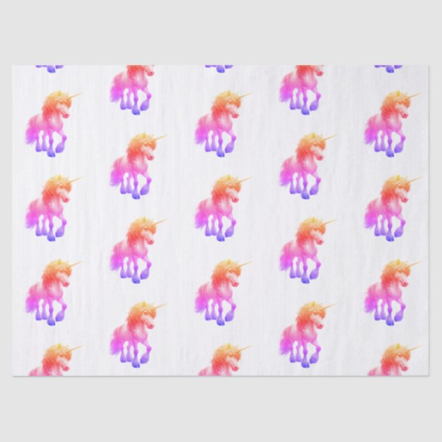 Unicorn Neon Wrapping Paper Flat Sheet Set of 3 (Front)