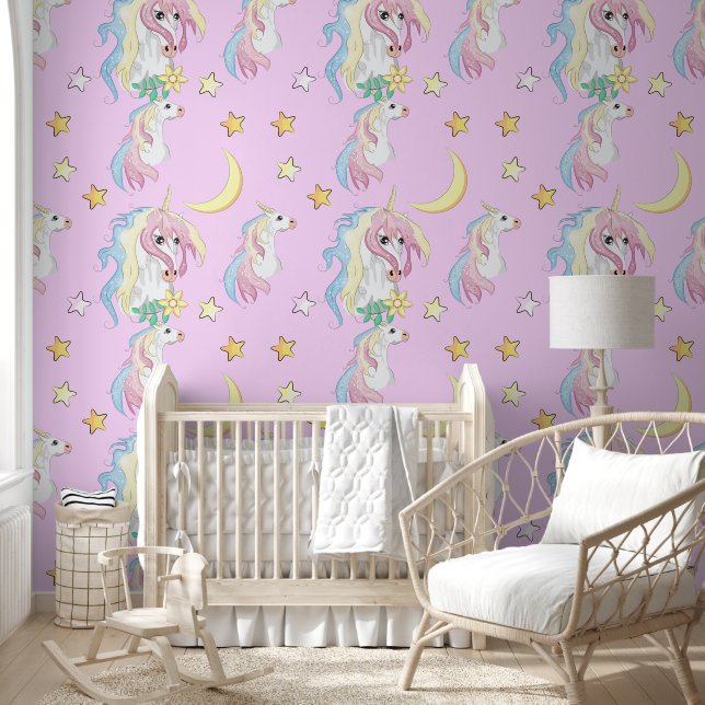 Unicorn Night Sky Wallpaper (Kids)