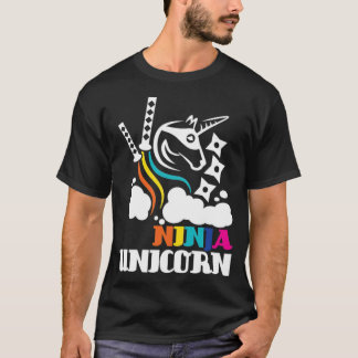 Unicorn Ninja 3 black metal  T-Shirt