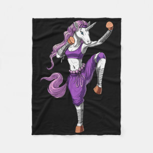 Unicorn Ninja Karate Kickboxing Muay Thai Martial Fleece Blanket