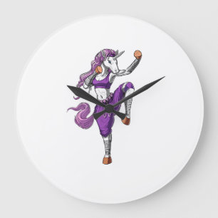 Unicorn Ninja Karate Kickboxing Muay Thai Martial  Large Clock