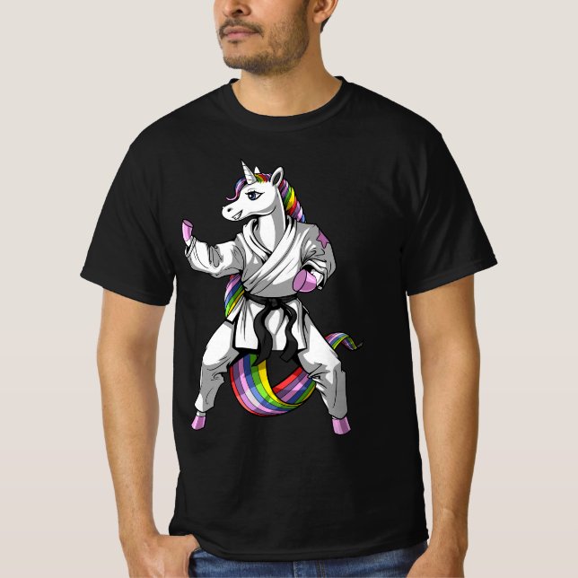 Unicorn Ninja Karate Martial Art Kickboxing Taekwo T-Shirt (Front)