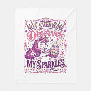 Unicorn Not Everyone Deserves My Sparkles Stylish Fleece Blanket
