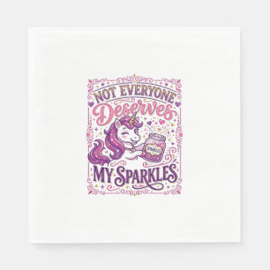 Unicorn Not Everyone Deserves My Sparkles Stylish Napkin
