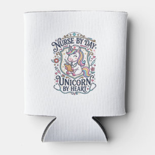 Unicorn Nurse by Day Unicorn by Heart White Backgr Can Cooler