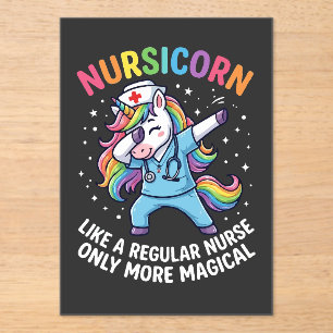 Unicorn Nurse Energy Bright and Magical Acrylic Invitations