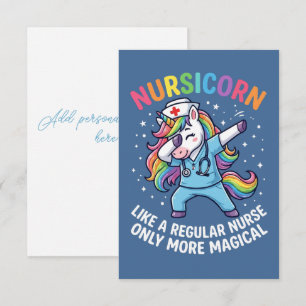 Unicorn Nurse Energy Bright and Magical  Thank You Card