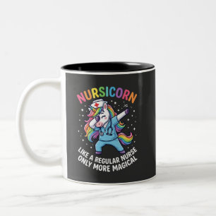 Unicorn Nurse Energy Bright and Magical Two-Tone Coffee Mug
