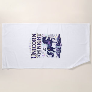 Unicorn of the Night Graphic Design Zazzle Design_ Beach Towel