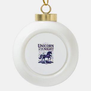 Unicorn of the Night Graphic Design Zazzle Design_ Ceramic Ball Christmas Ornament