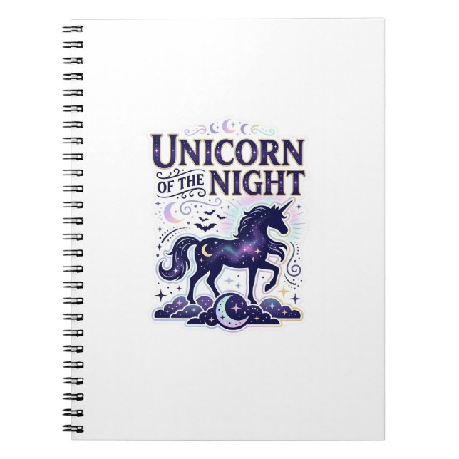 Unicorn of the Night Graphic Design Zazzle Design_ Notebook (Front)