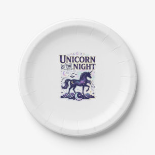 Unicorn of the Night Graphic Design Zazzle Design_ Paper Plate