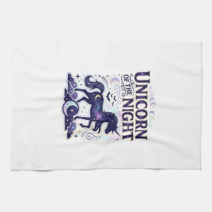 Unicorn of the Night Graphic Design Zazzle Design_ Tea Towel