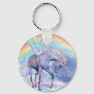 Unicorn Of The Rainbow Art Keychain