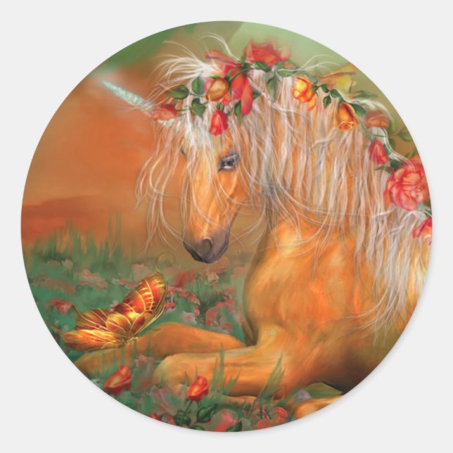 Unicorn Of The Roses Art Sticker (Front)