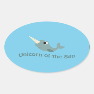 Unicorn of the Sea Oval Sticker