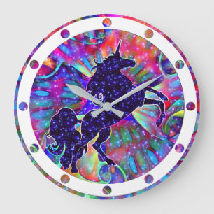 UNICORN OF THE UNIVERSE multicolored Large Clock