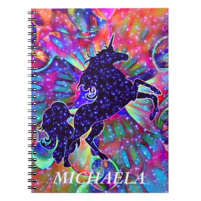 UNICORN OF THE UNIVERSE multicolored Notebook (Front)