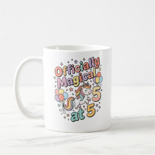 Unicorn Officially Magical at 5 Whimsical White Ba Coffee Mug