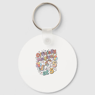 Unicorn Officially Magical at 5 Whimsical White Ba Key Ring